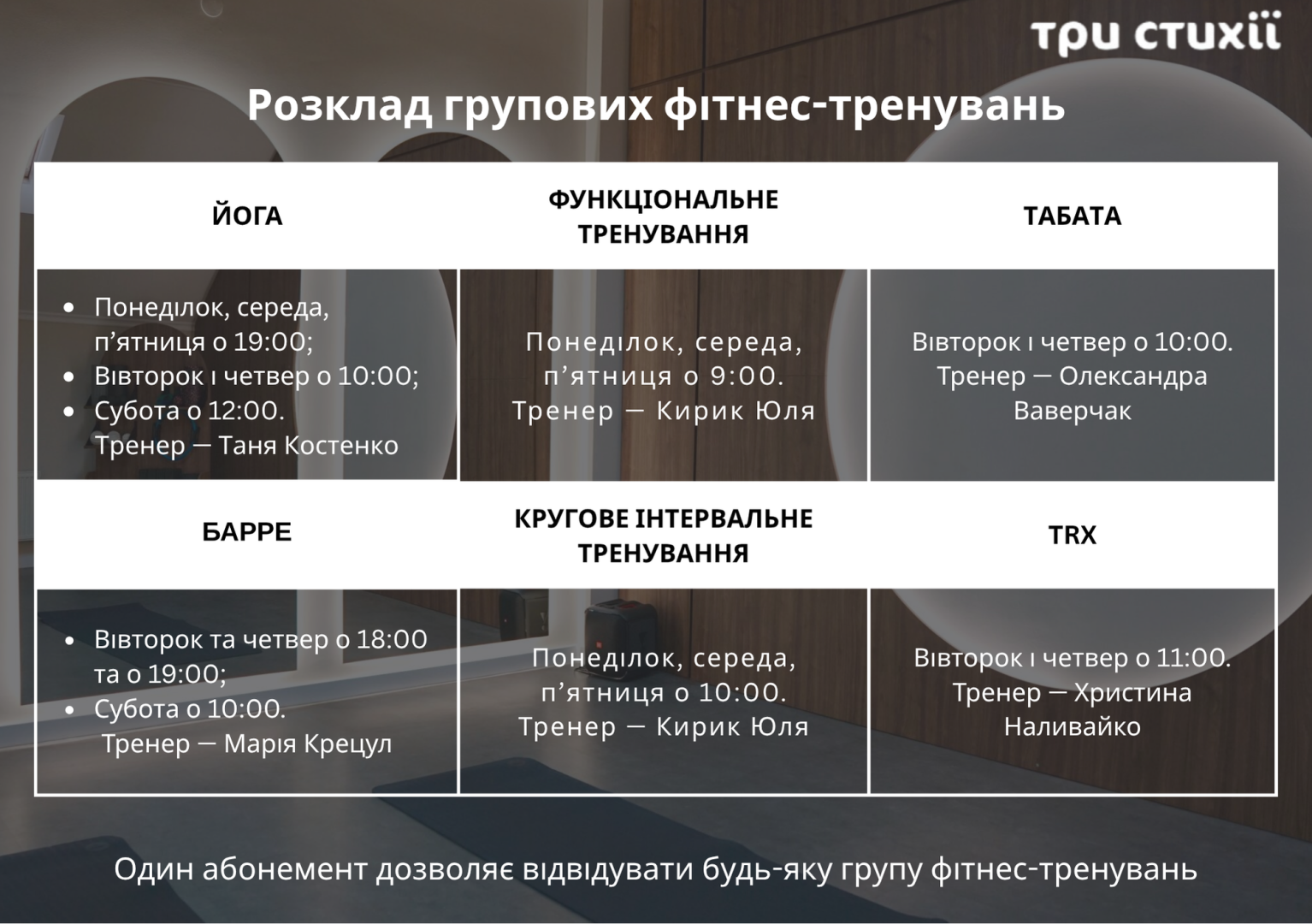 Фітнес у "Три Стихії"